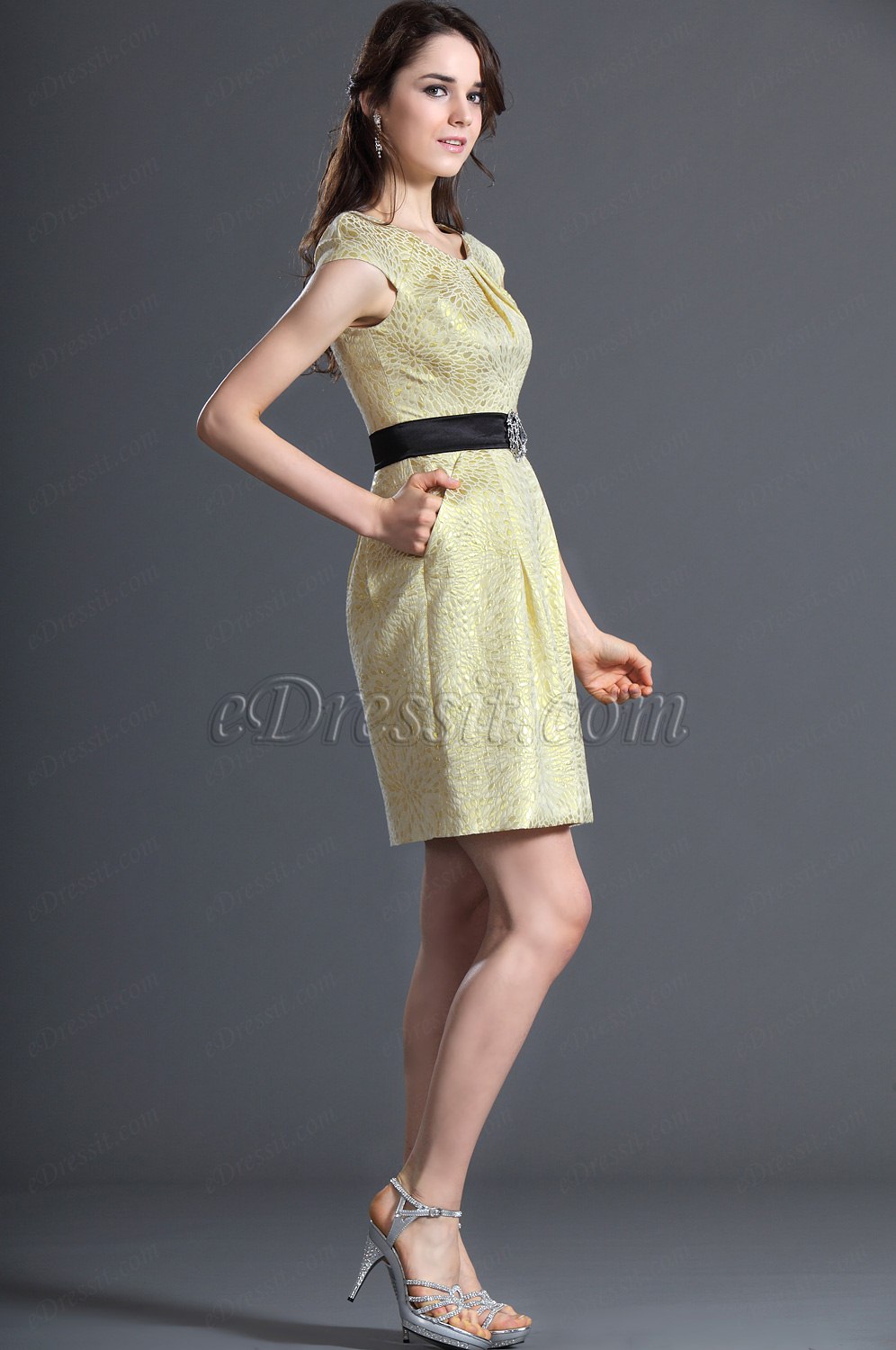 Stylish Design Yellow Cocktail Dress Party Dress