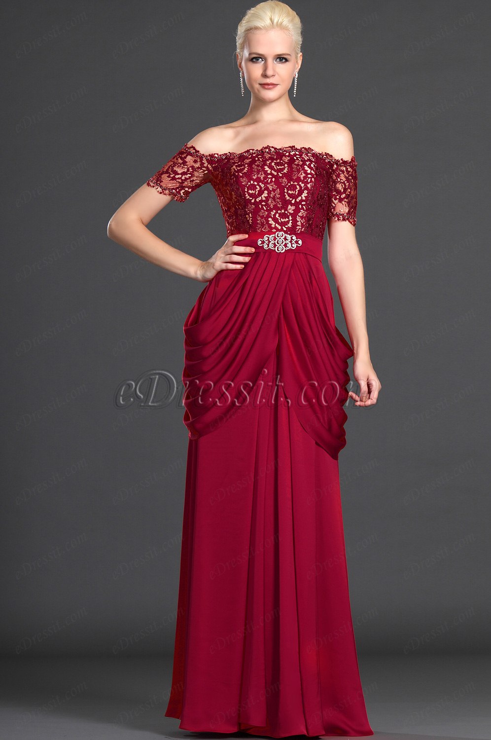 Stylish Off Shoulder Mother of the Bride Dress