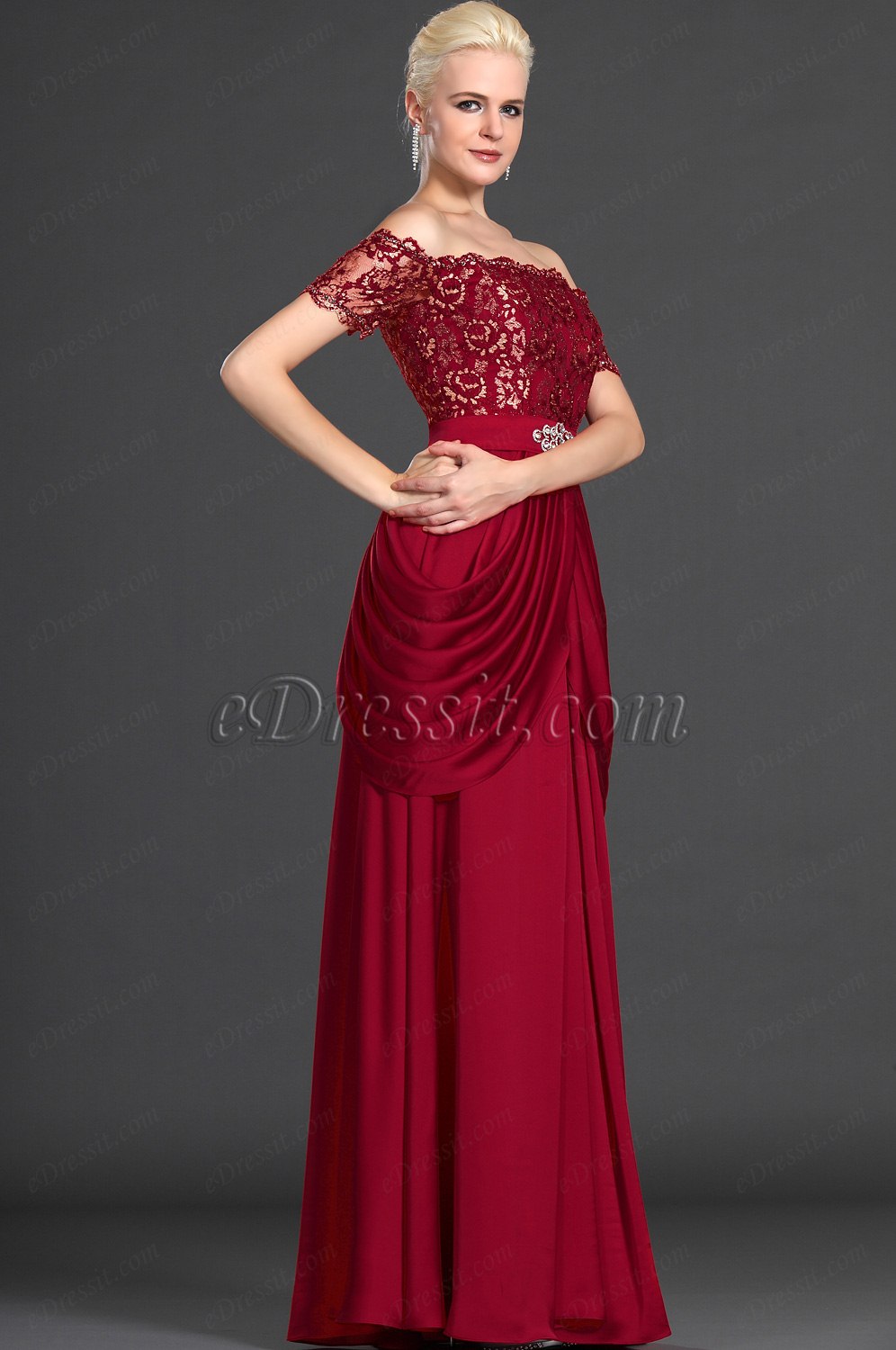 Stylish Off Shoulder Mother of the Bride Dress