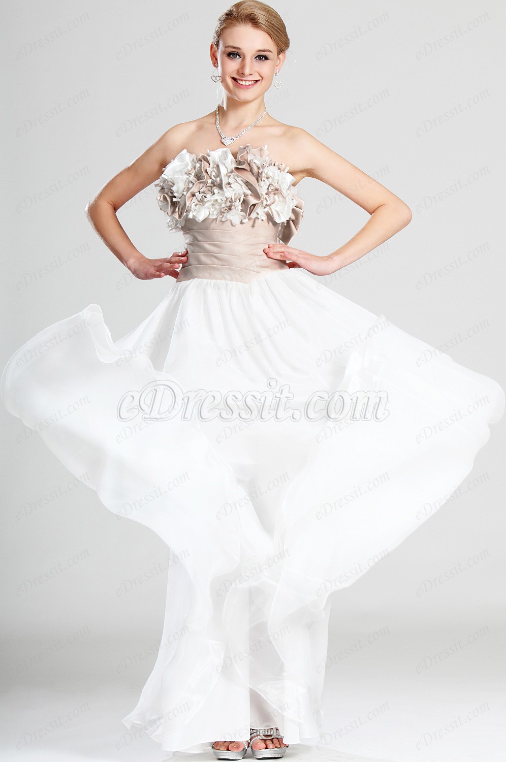 Stylish Strapless Evening Dress