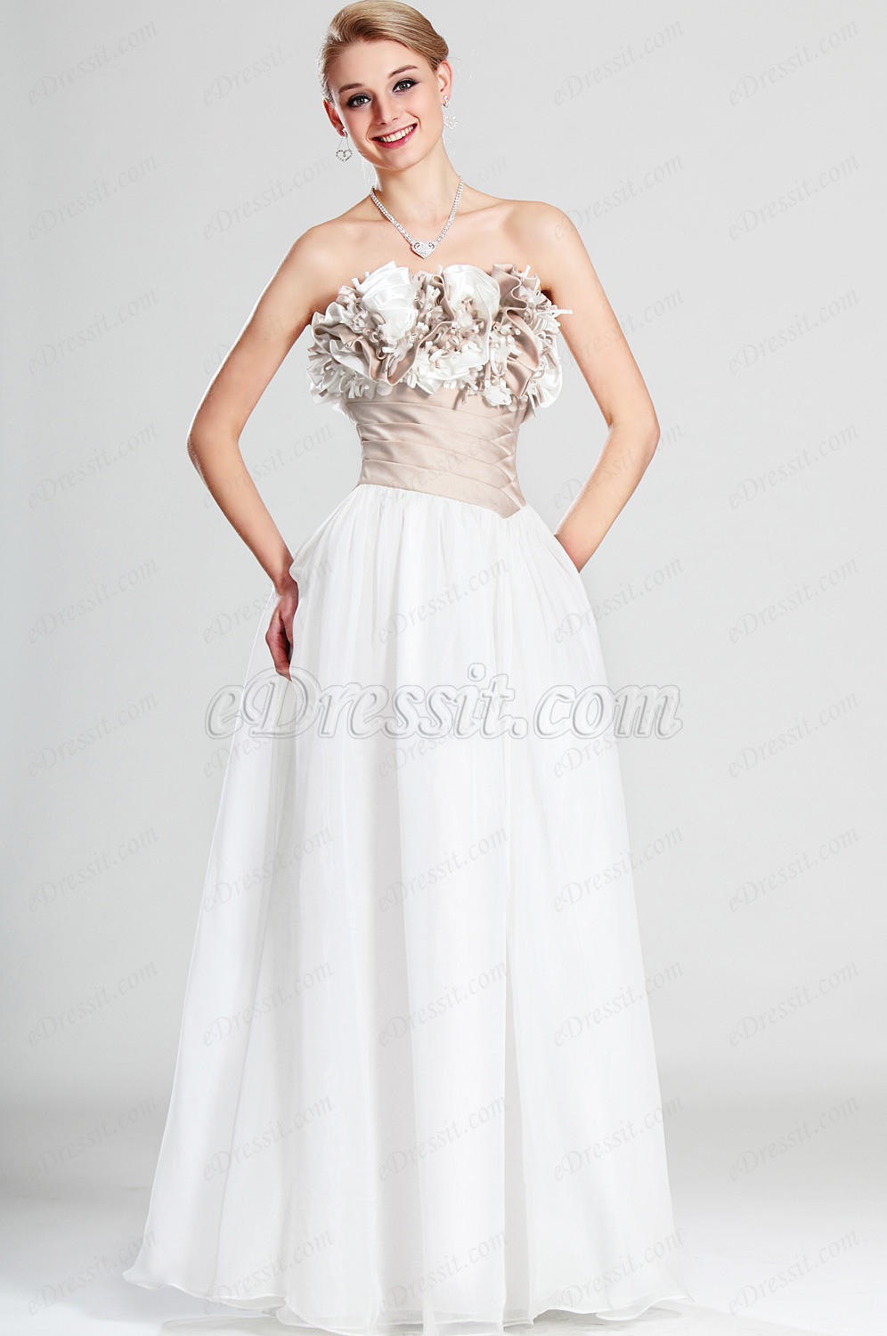 Stylish Strapless Evening Dress