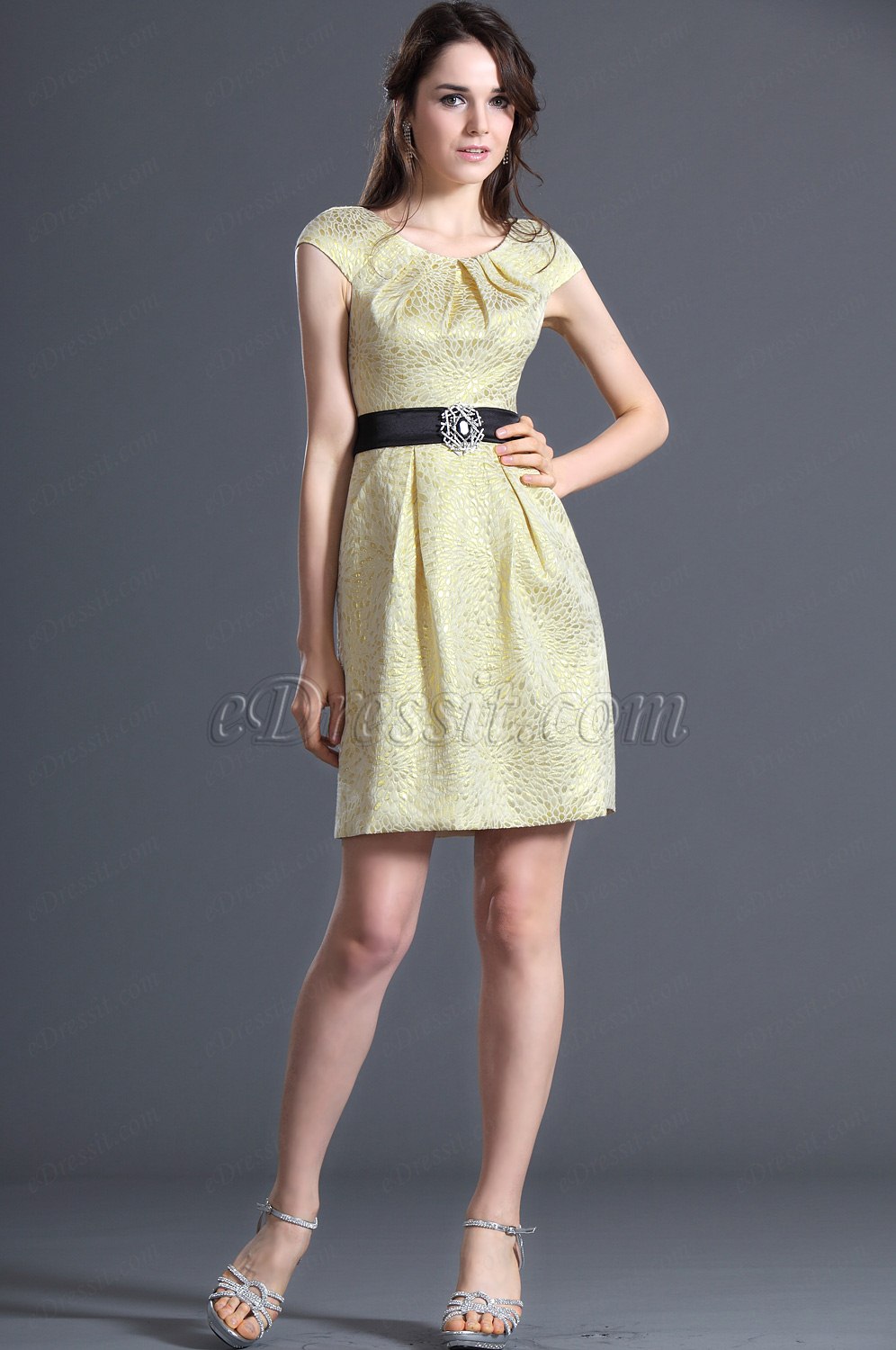 Stylish Design Yellow Cocktail Dress Party Dress