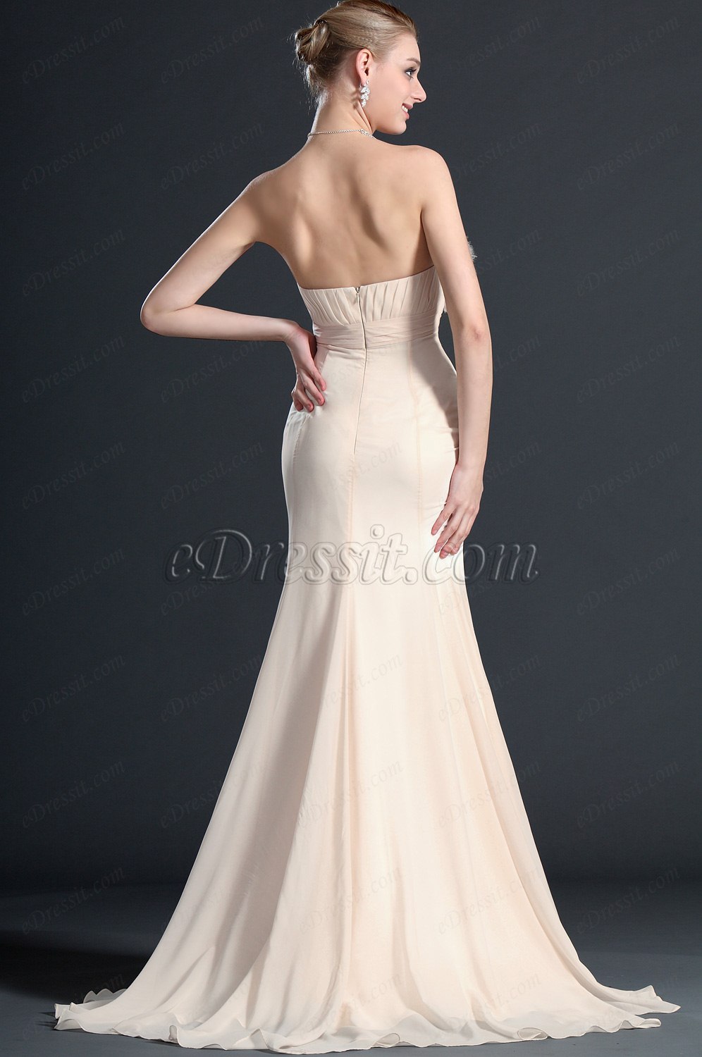 Simple Elegant Strapless Evening Dress