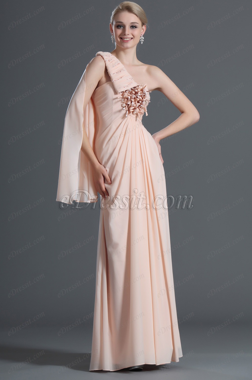 Grogeous One Shoulder Long Evening Dress