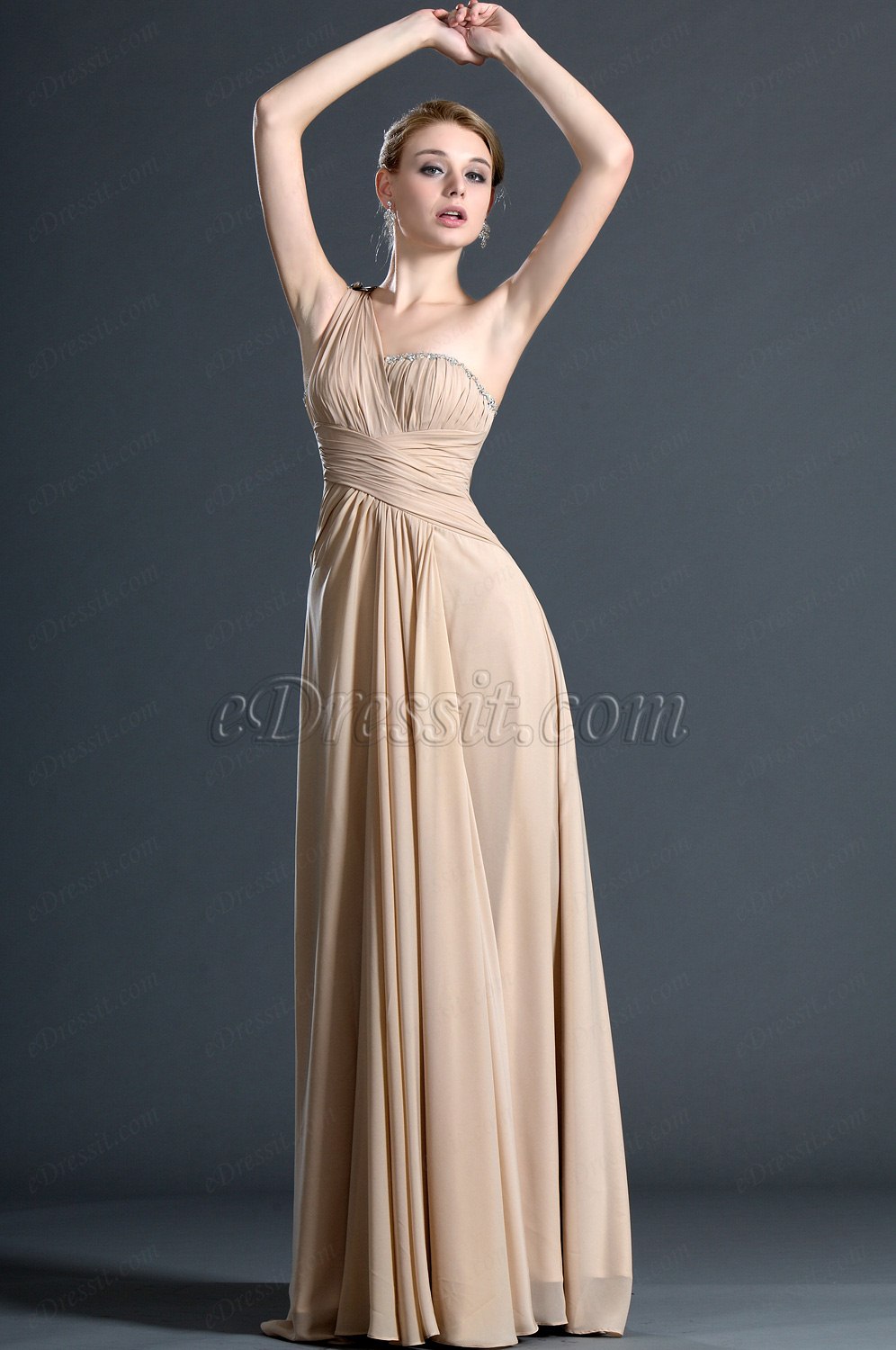 Amazing One Shoulder Evening Dress