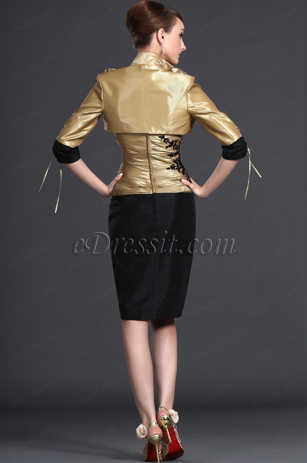 Deux pièces Noir et Or Robe de Maman