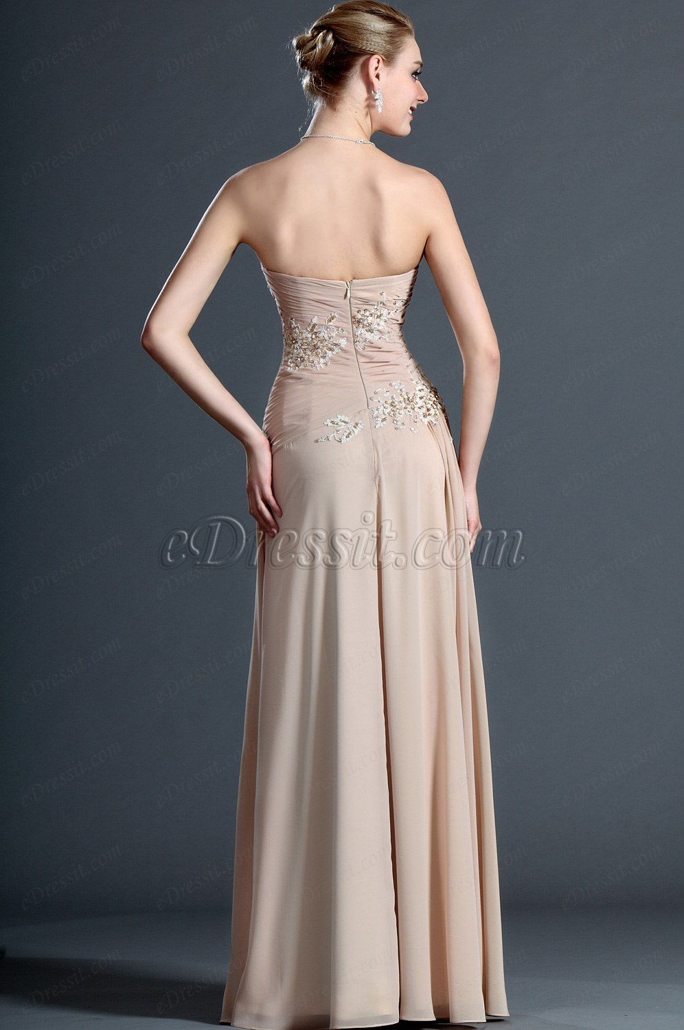 Elegante de Cariño Sin Tirante Vestido de Noche Largo