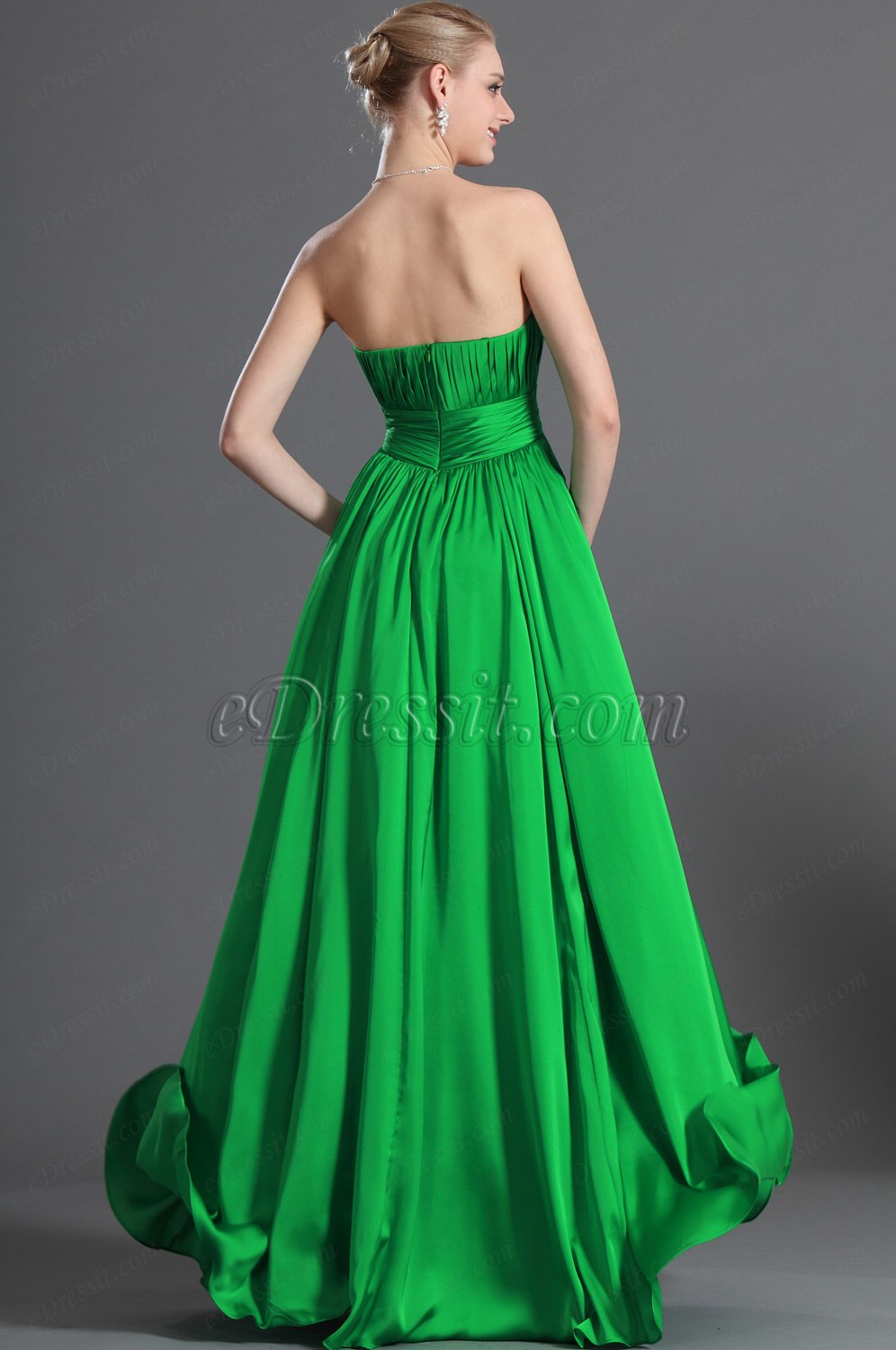 Anmut Trägerlos Grün Abendkleid