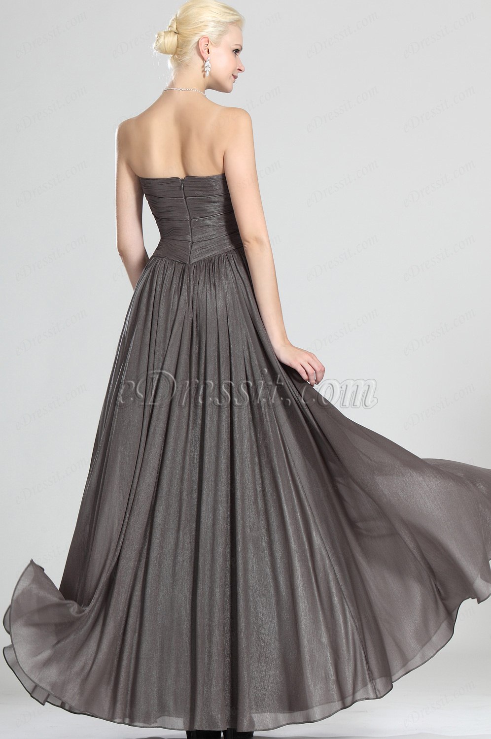 Grace Strapless Gray Evening Dress