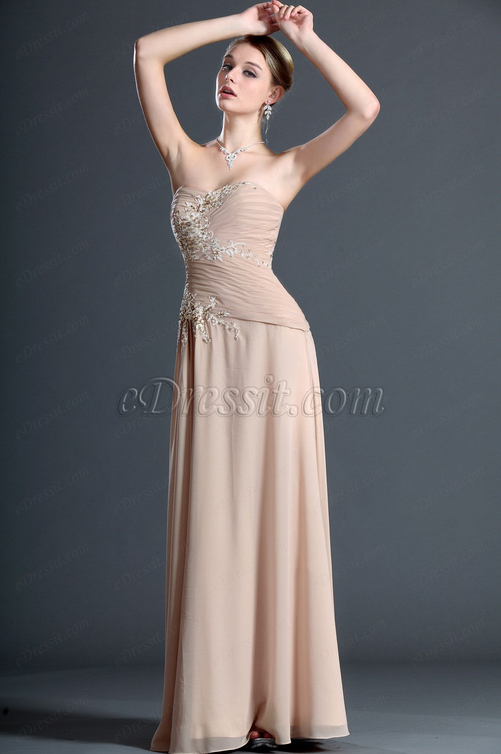 Elegante de Cariño Sin Tirante Vestido de Noche Largo