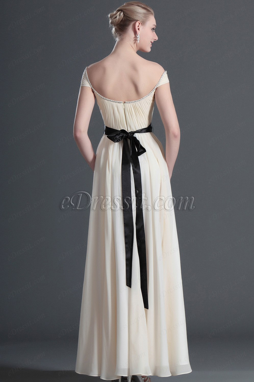 Elegant kurze Ärmelchen Abendkleid/Ballkleid