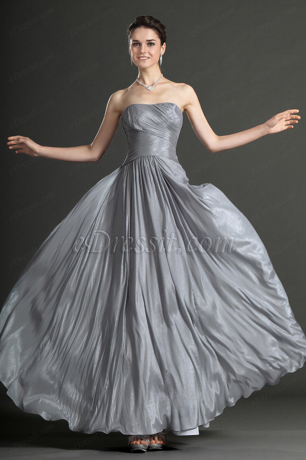 Sans Bretelle Grise Robe de Soirée
