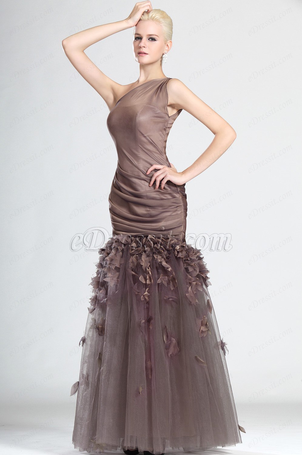 Stilvoll Ein Schulter Träger Abendkleid