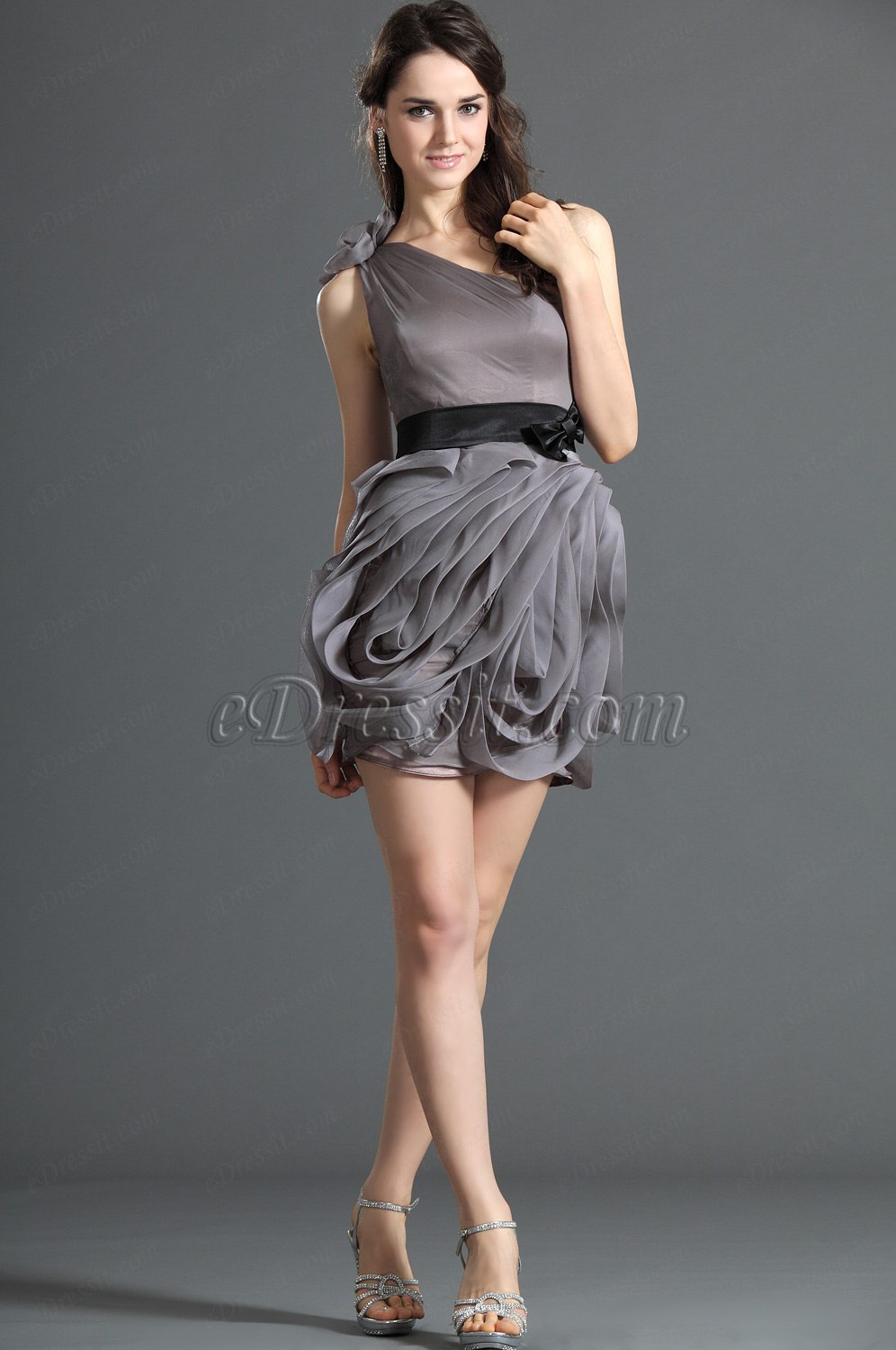 Glanzend Ein Schulter Abiball Kleid