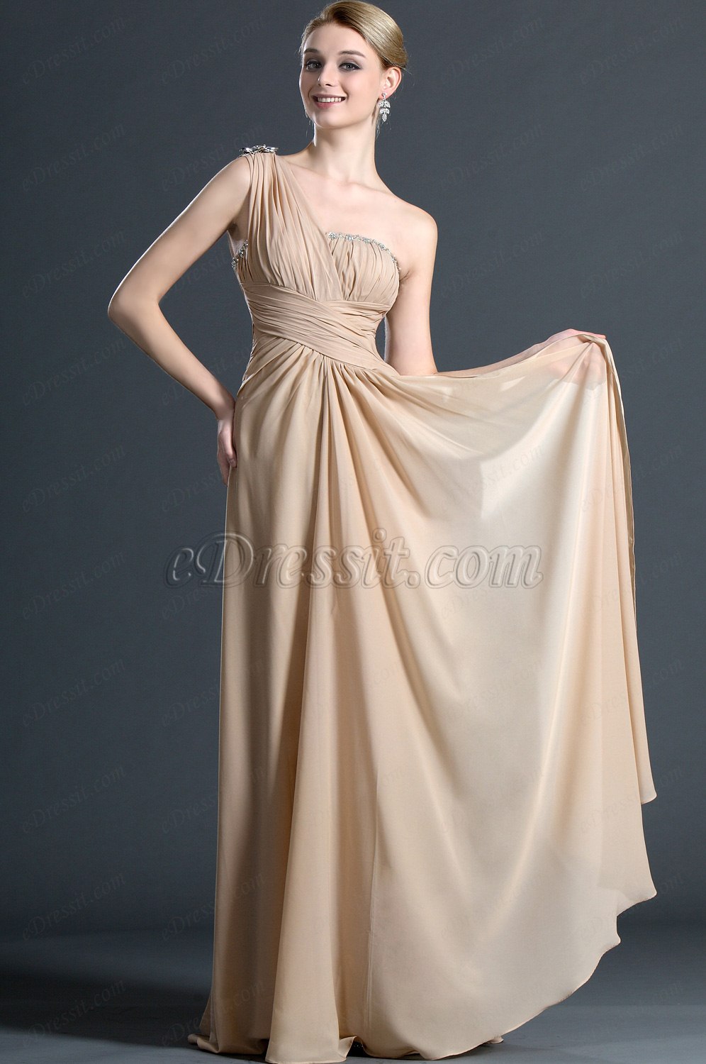 Amazing One Shoulder Evening Dress