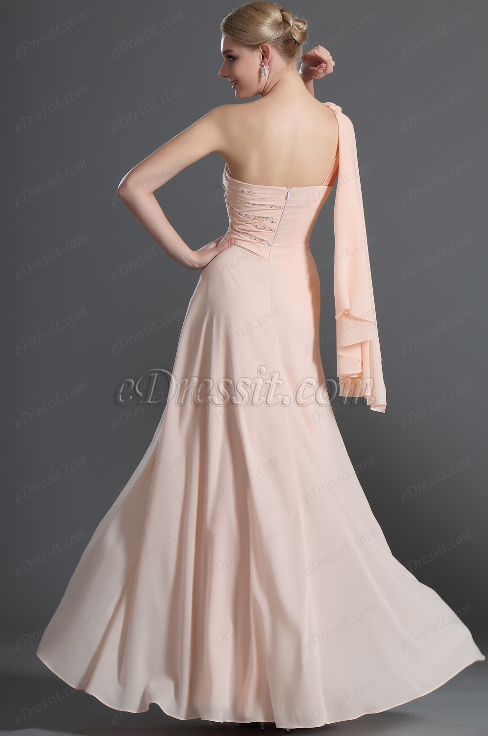 Grogeous One Shoulder Long Evening Dress