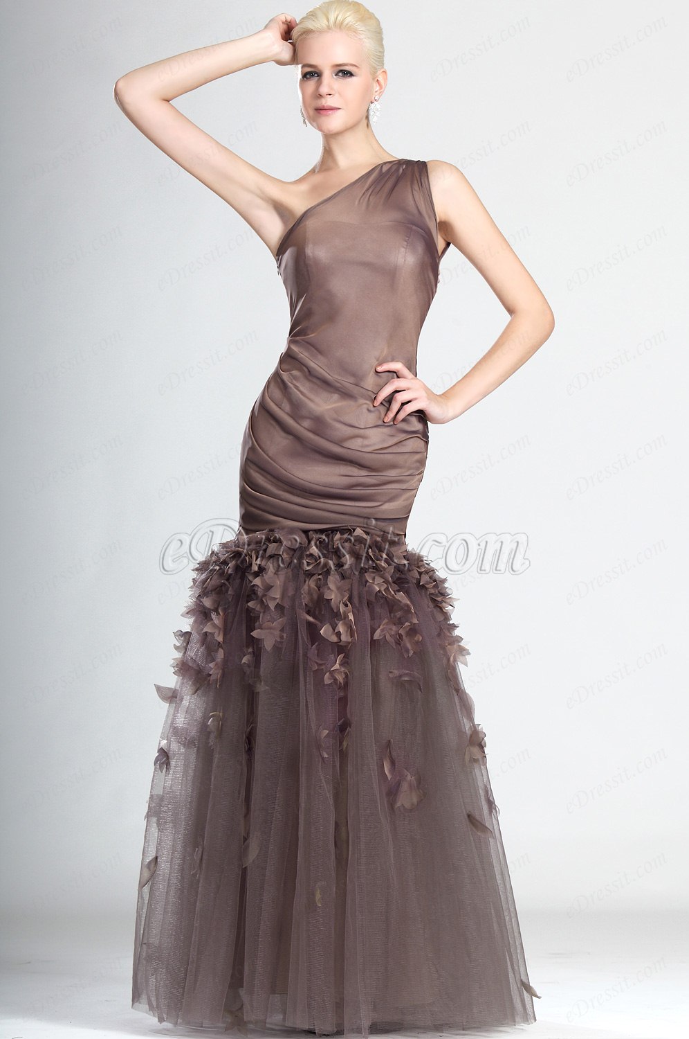 Stilvoll Ein Schulter Träger Abendkleid