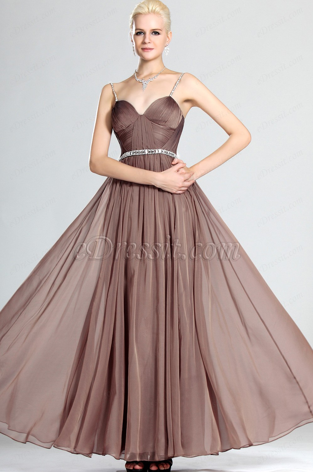 Robe de Soirée avec fines bretelles