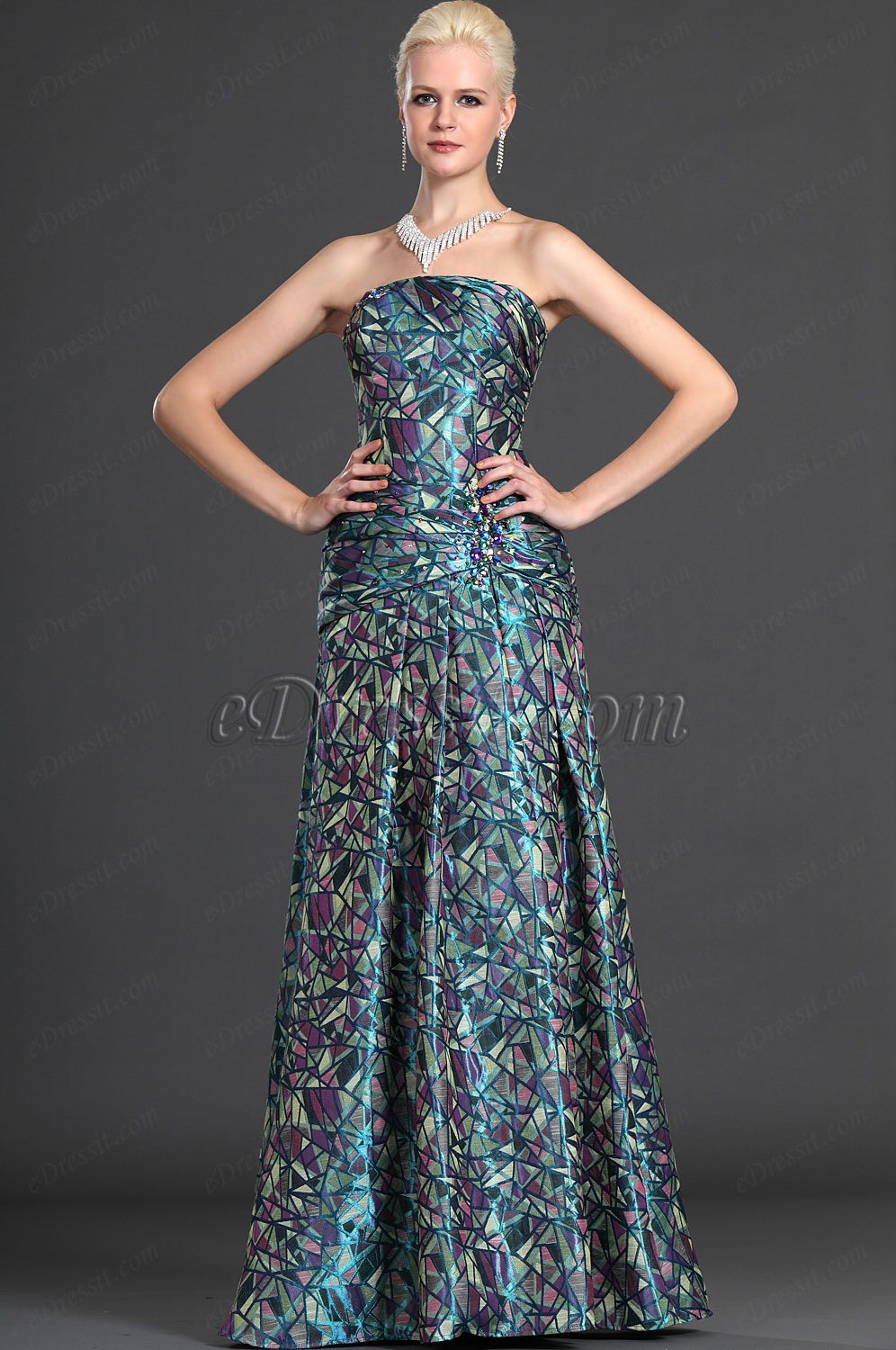 Elegance Strapless Evening Dress