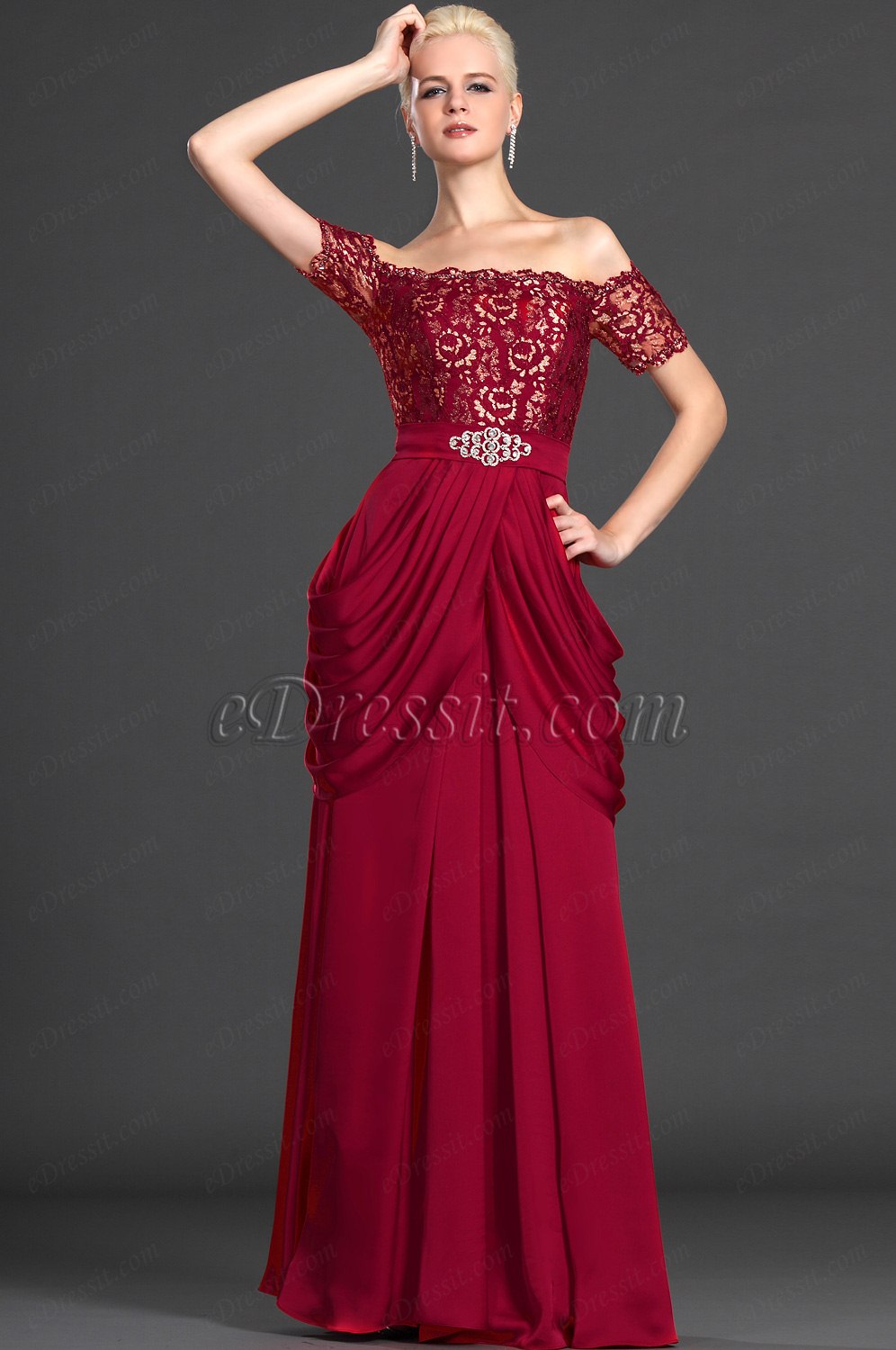 Stylish Off Shoulder Mother of the Bride Dress