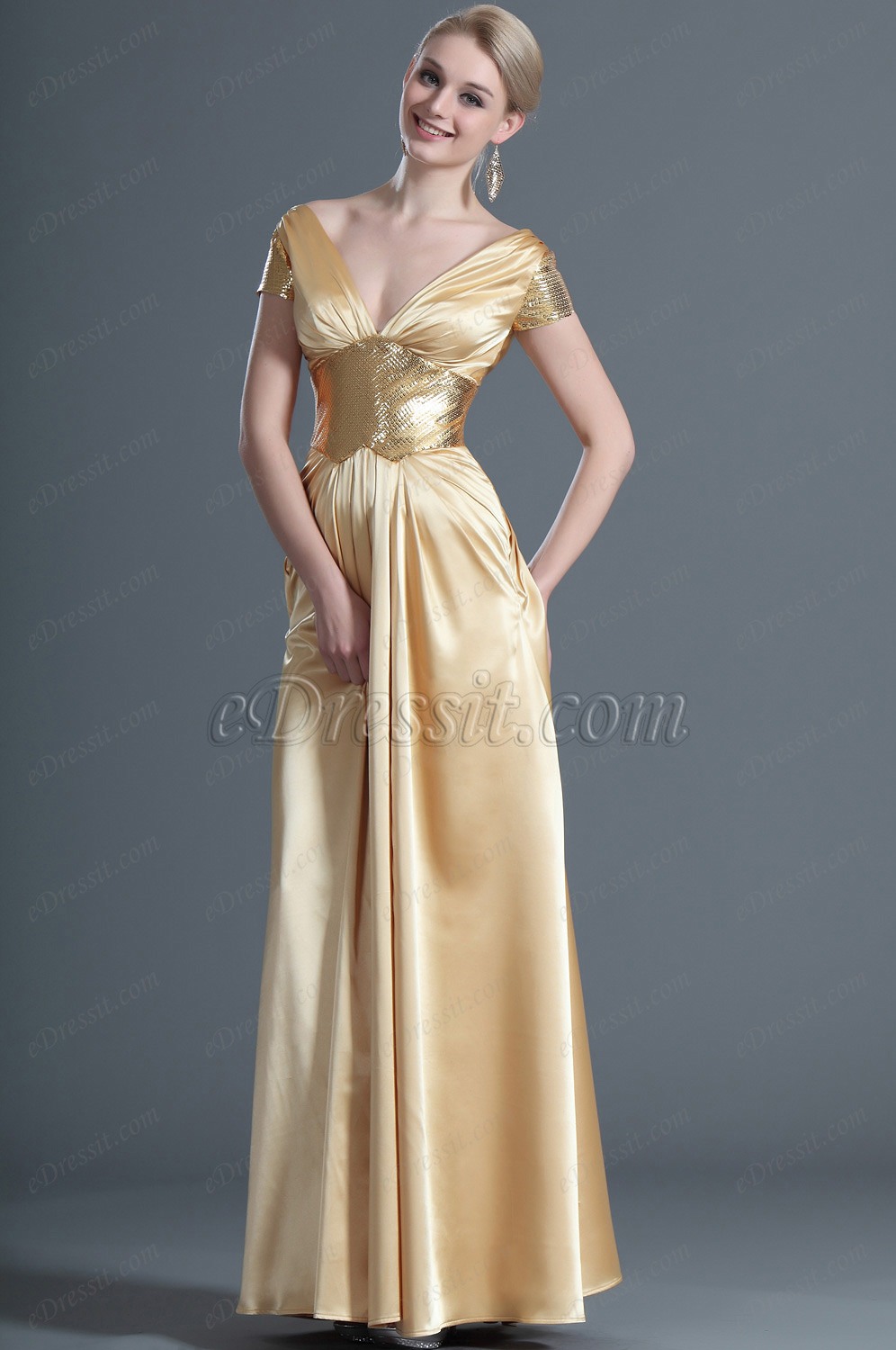 2012 New Fabulous Cap sleeves Evening Dress