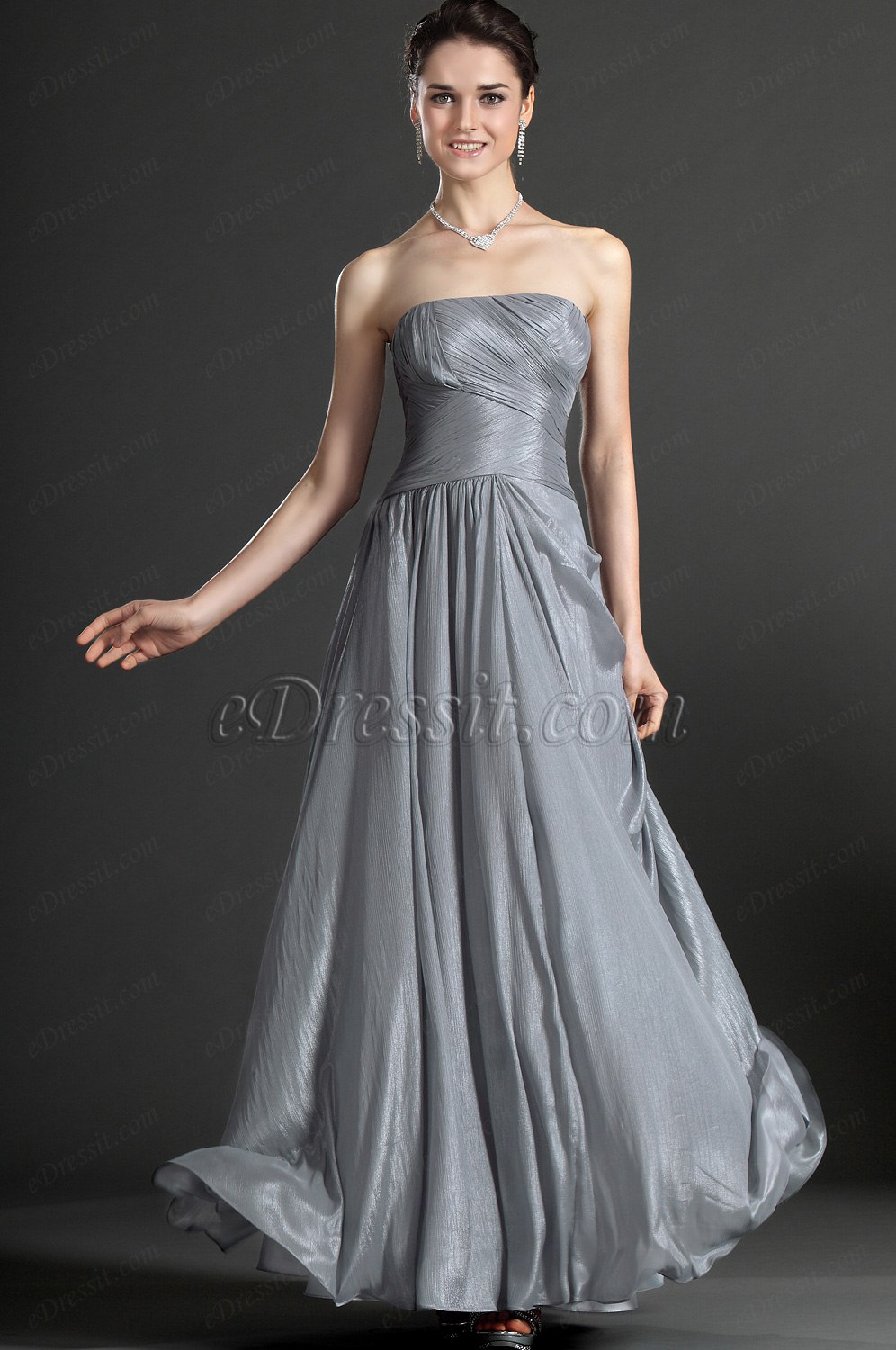 Sans Bretelle Grise Robe de Soirée