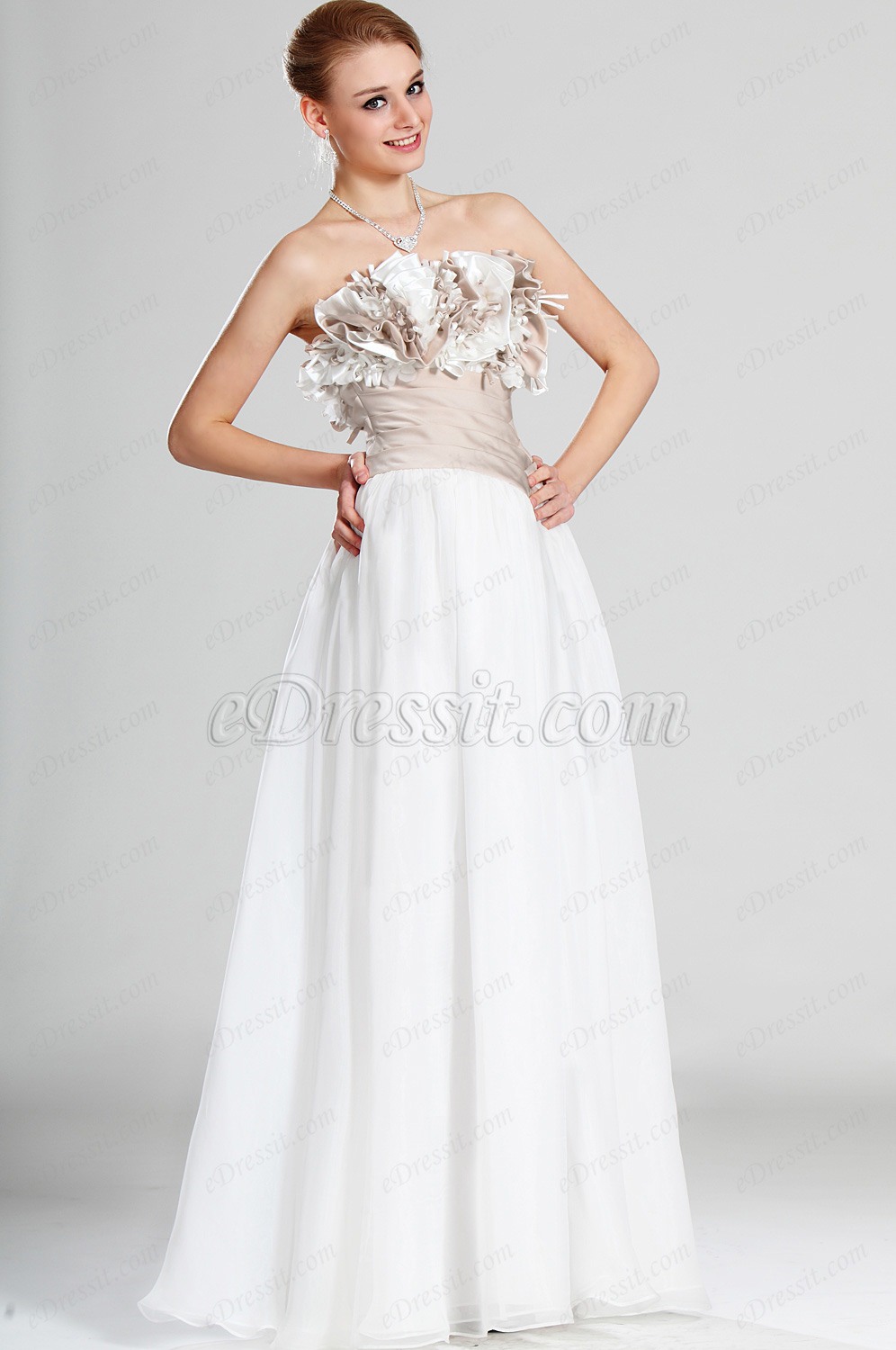 Stylish Strapless Evening Dress