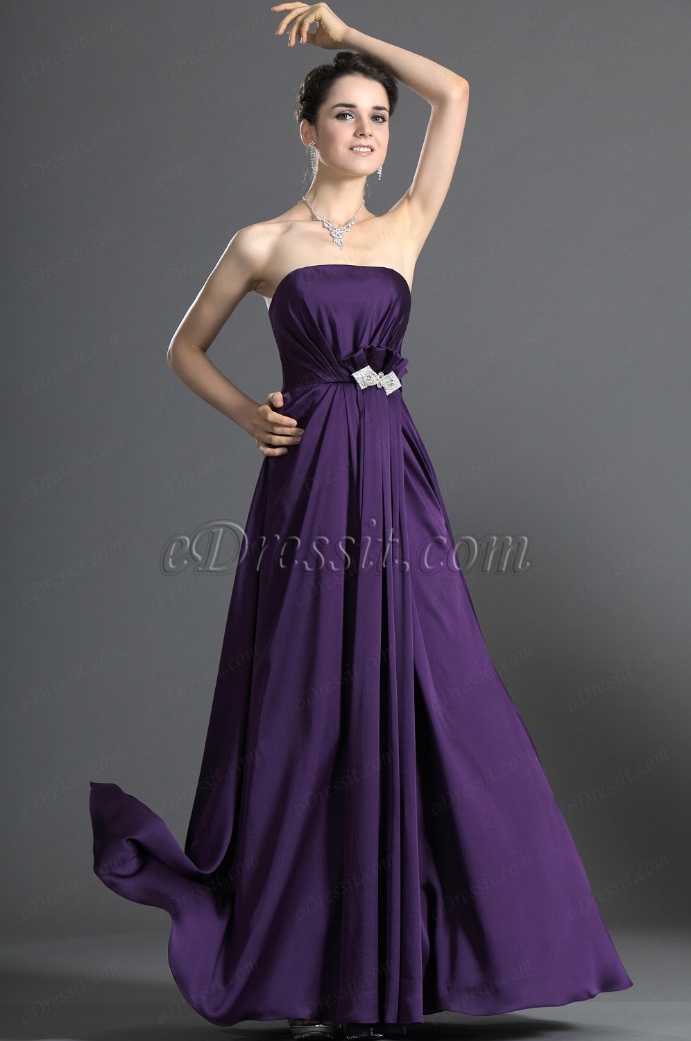 Sin Tirante Violado Vestido para Dama de Honor