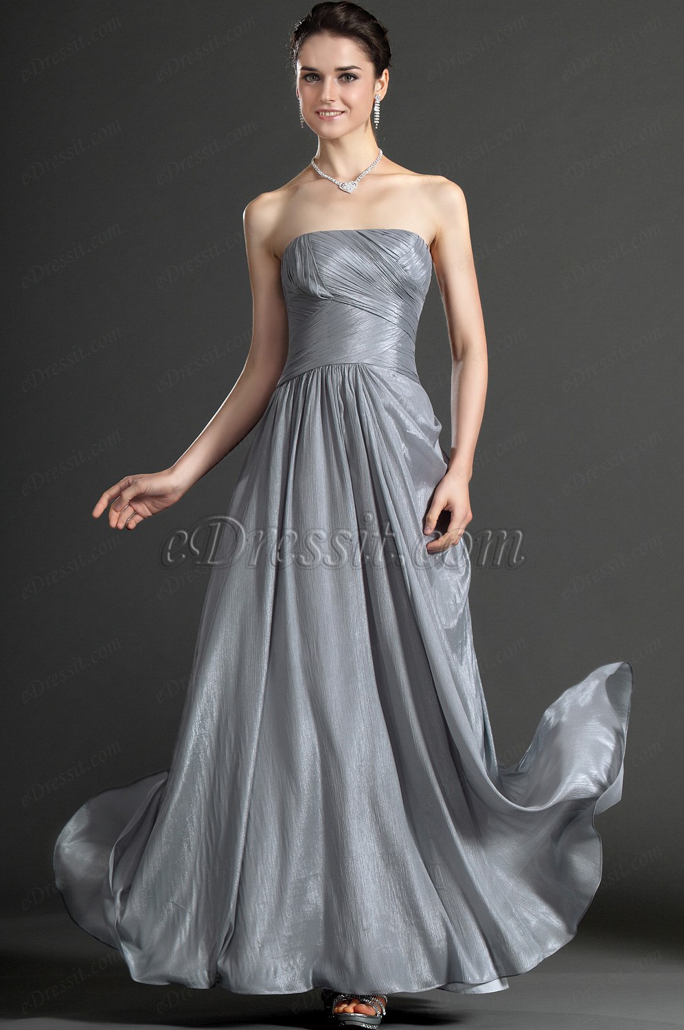 Sans Bretelle Grise Robe de Soirée