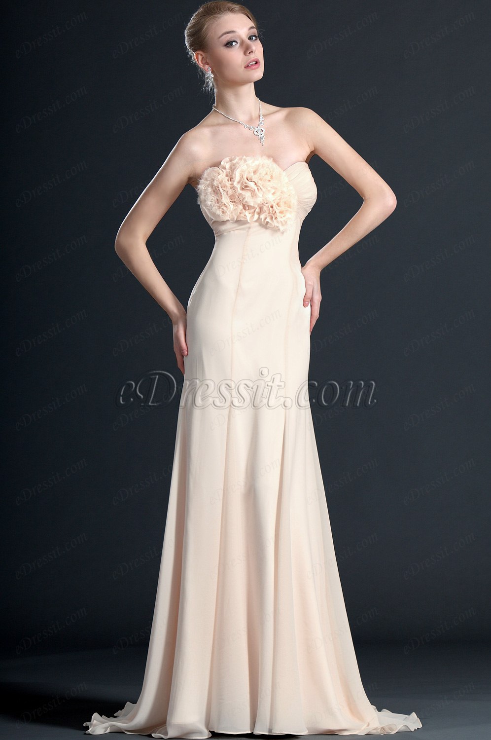 Simple Elegant Strapless Evening Dress