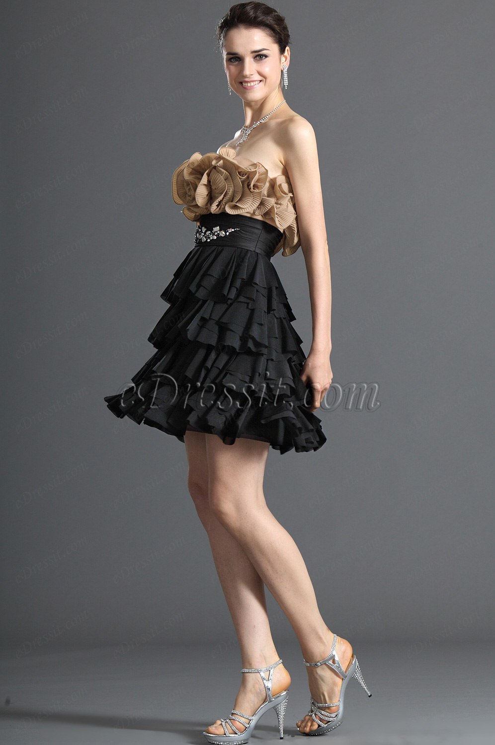 Agréable Sans Bretelle Robe de Cocktail