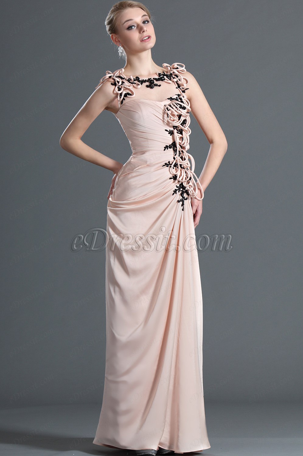 A La Mode Sans Manche Dentelle Robe de Soirée