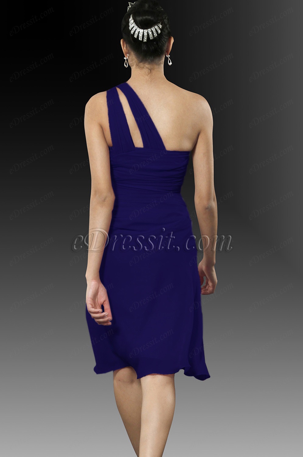 Clearance Sale ! Beige Cute one shoulder Cocktail Dress