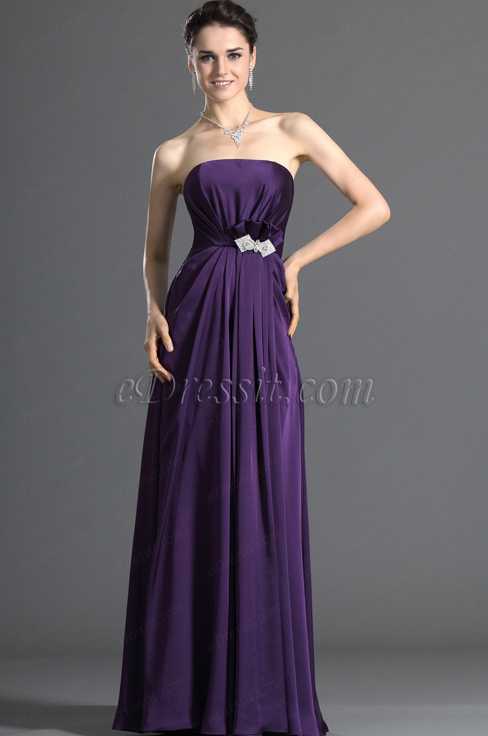 Sin Tirante Violado Vestido para Dama de Honor