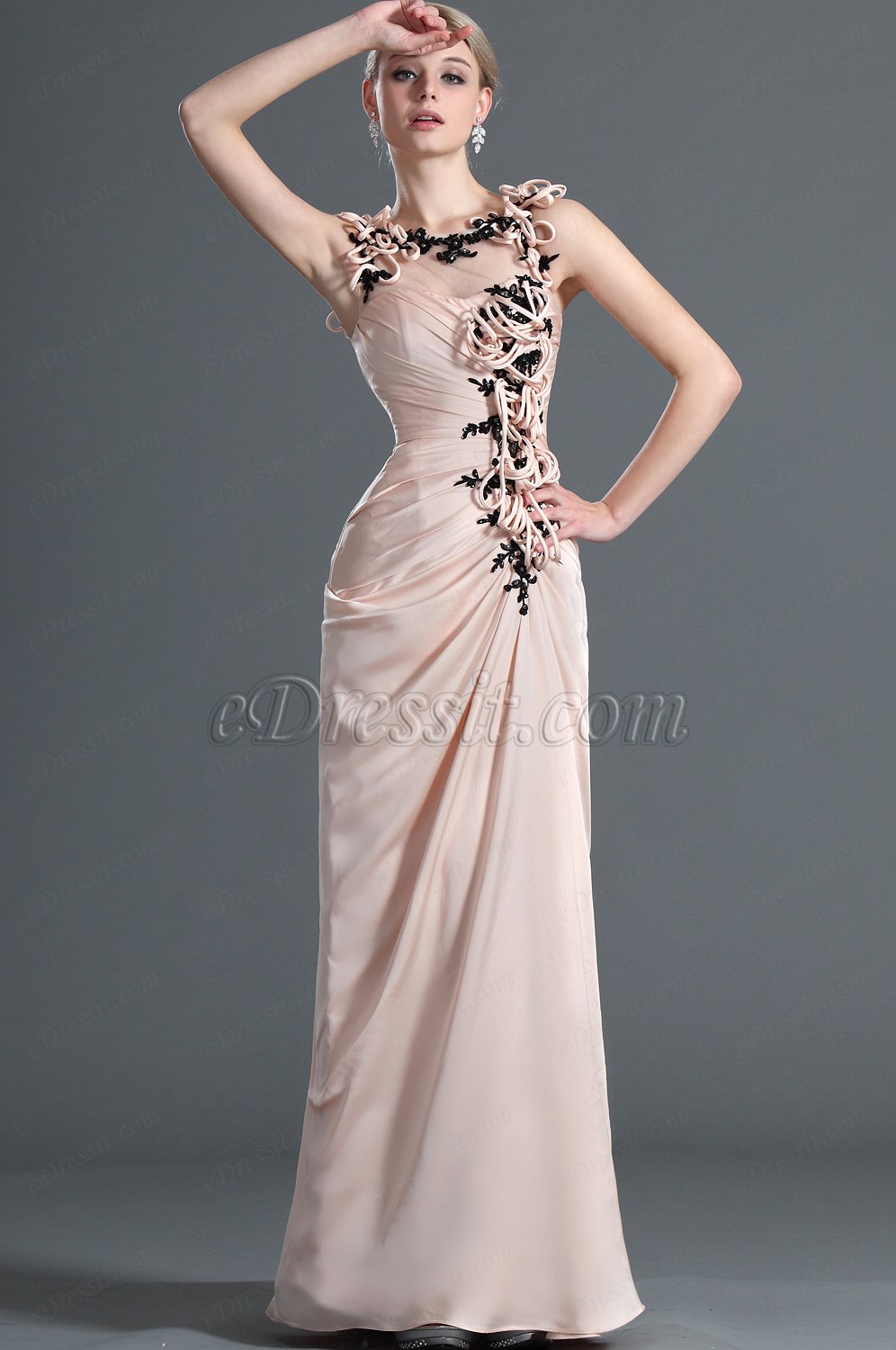 A La Mode Sans Manche Dentelle Robe de Soirée