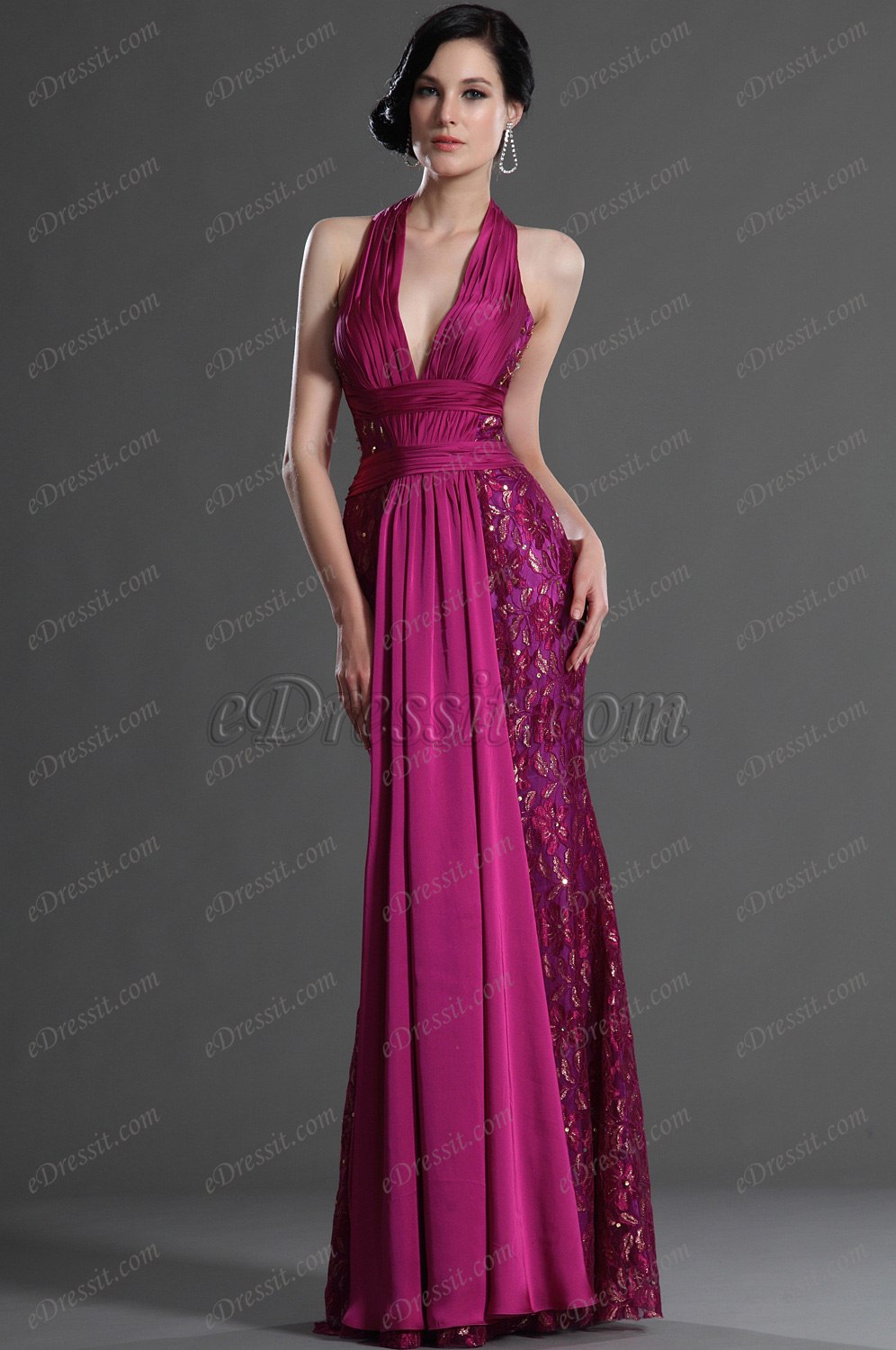 сексуальное вечернее платье с глубоким v-декольте