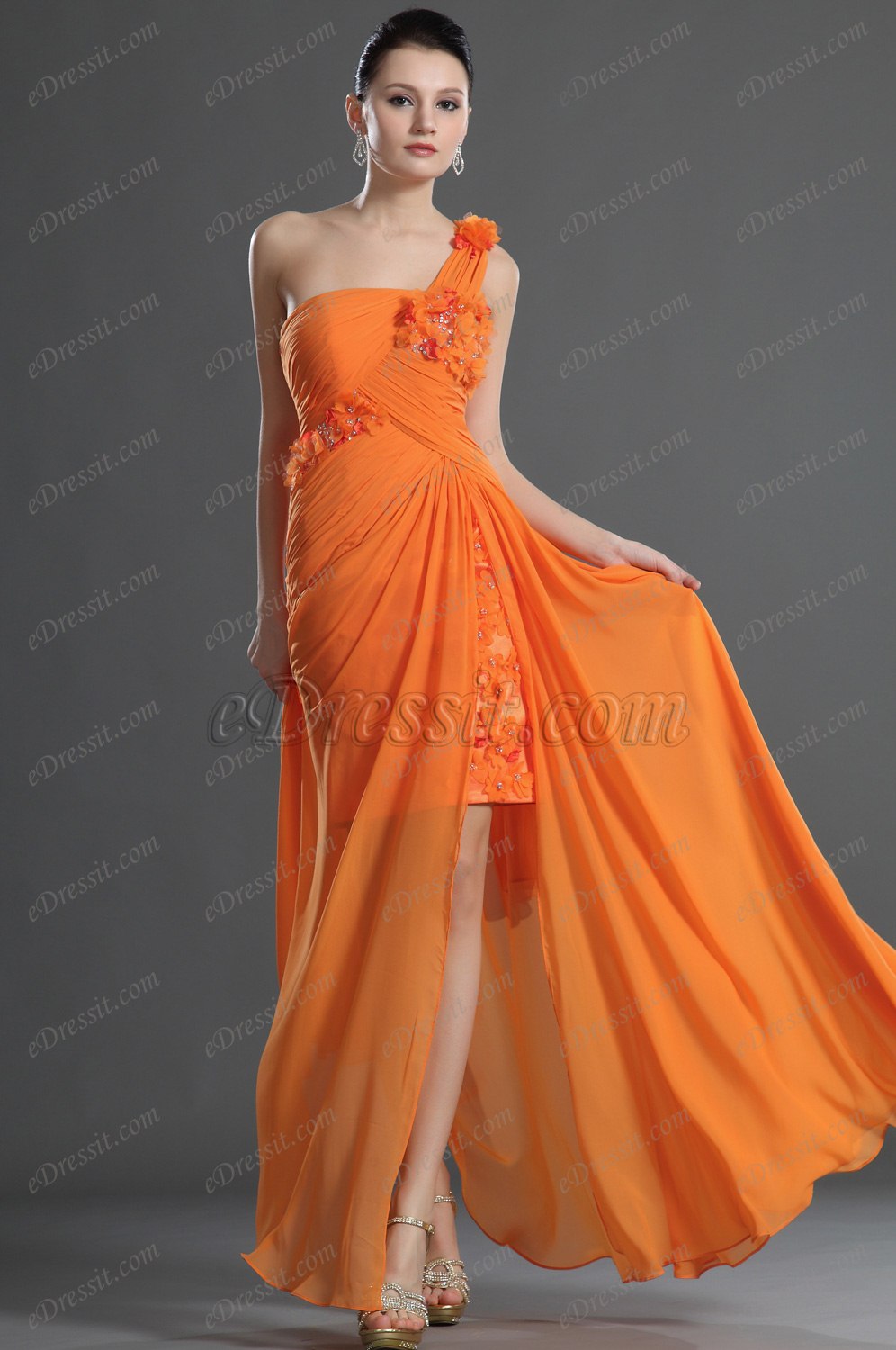 Charmante Passende Abendkleid mit Einzelnschulter