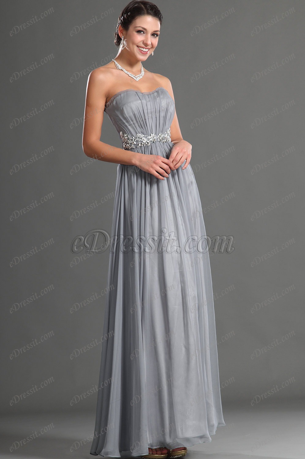 Artikel Wunderbar Grau Süß Abendkleid