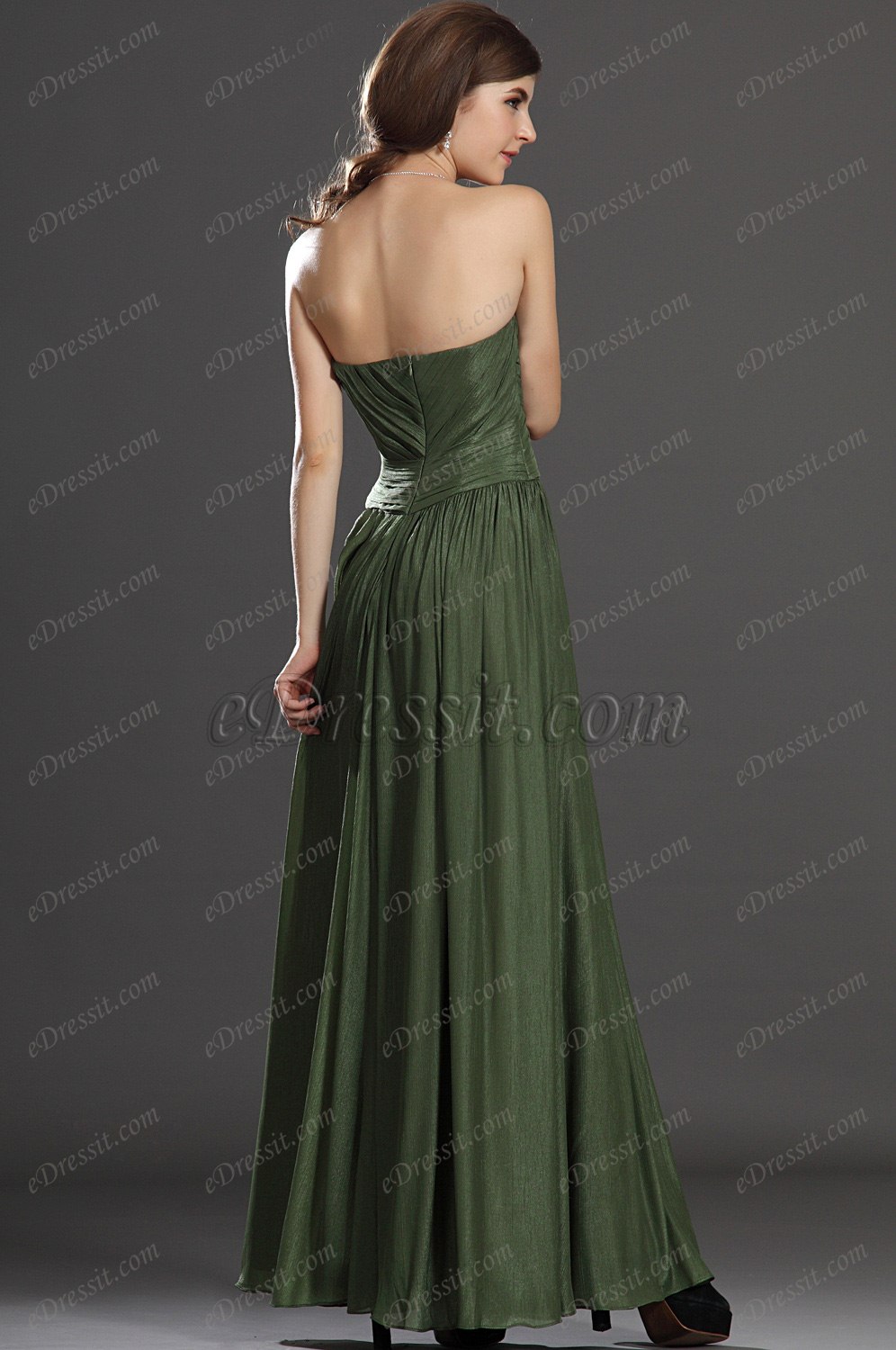 Clearance Sale!  Green Strapless Evening Dress