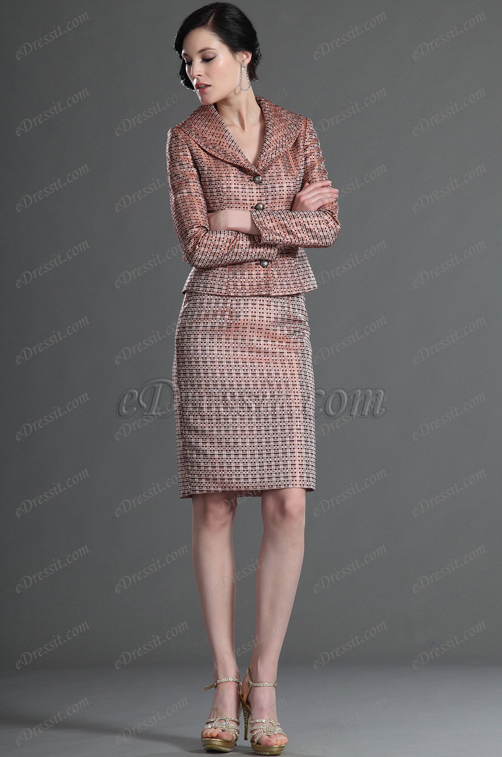 Schöne Zwei-Stück Arbeid Kleid mit Länge Träger