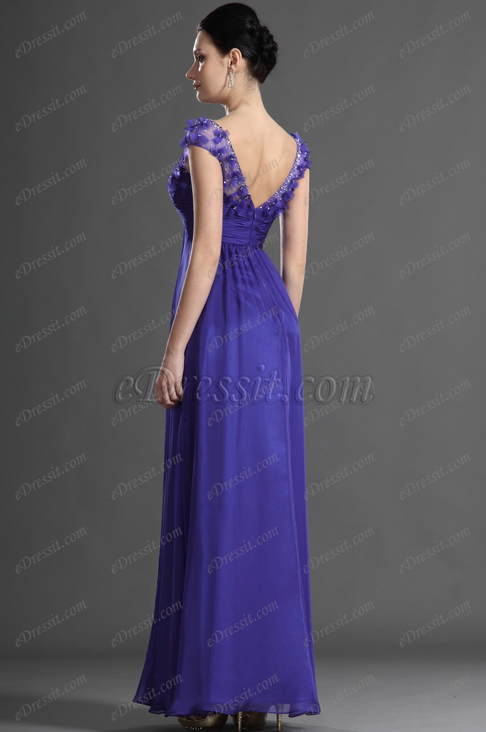 Amazing Lace Shoulders Evening Dress