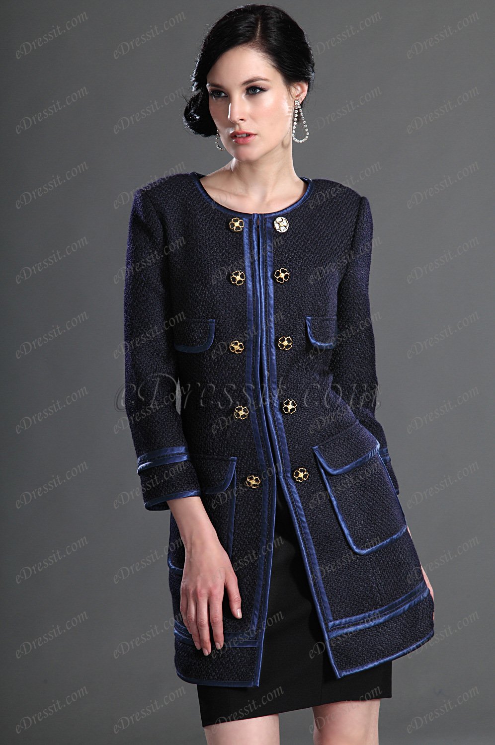 Mode Länge Jacket Mit Träger Arbeit Kleid