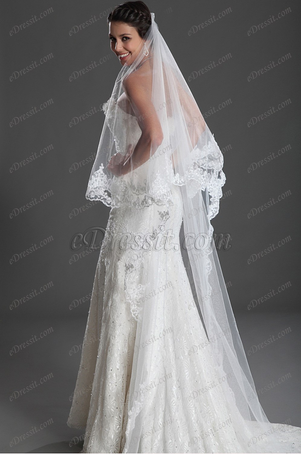 2012 Nouveautés Dentelle Blanc Voiles de Mariée