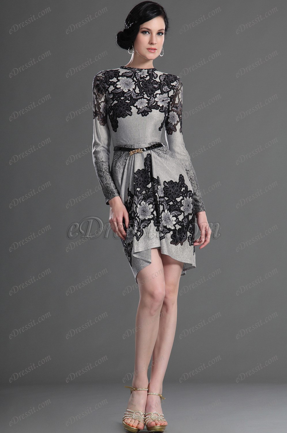 Nouveautés Elégante Manches longues Robe de journée