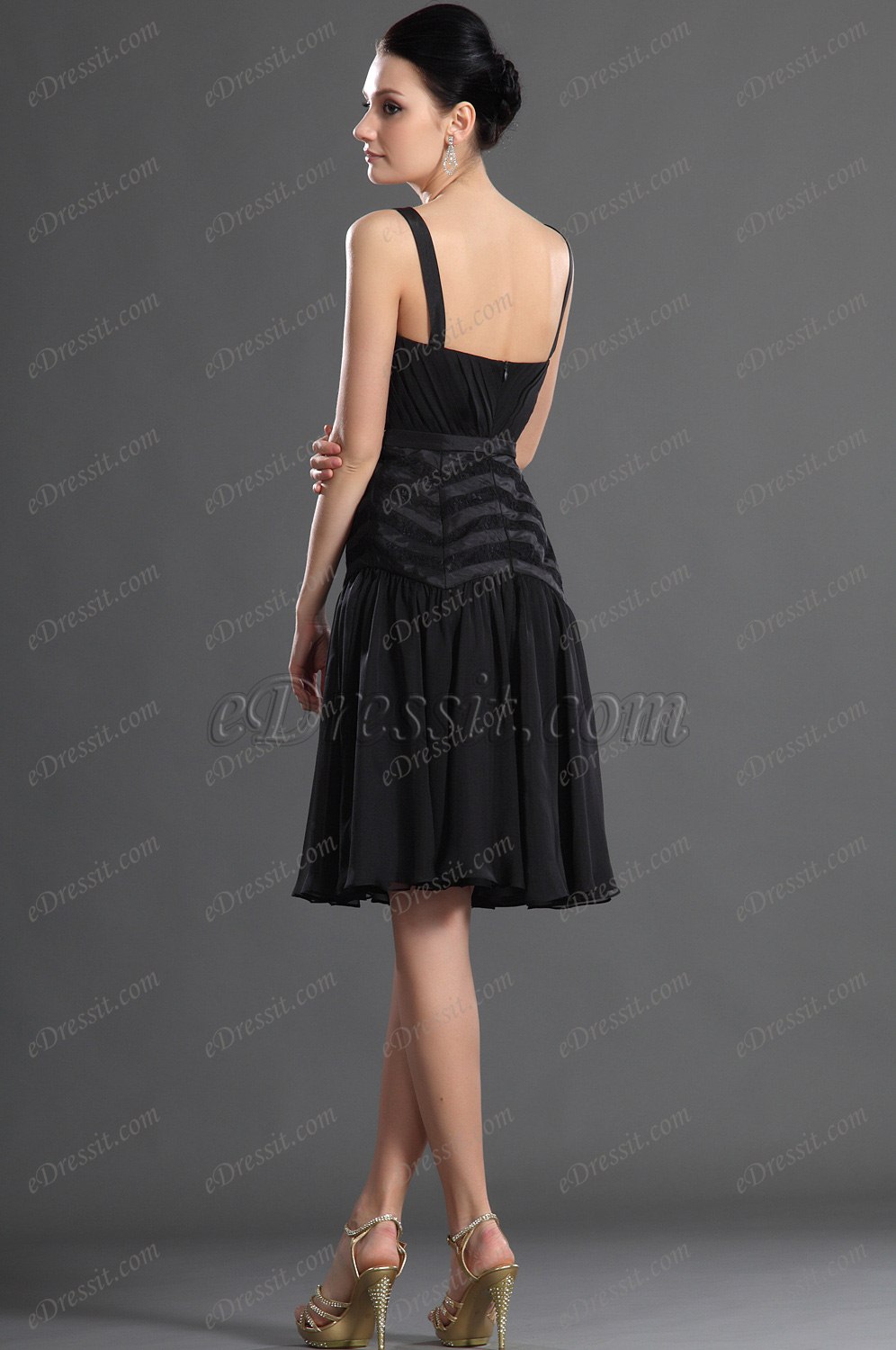 Sexy Deep V cut Black Cocktail dress