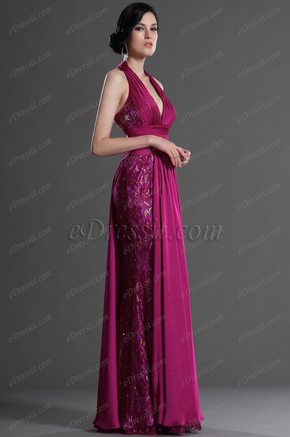 сексуальное вечернее платье с глубоким v-декольте