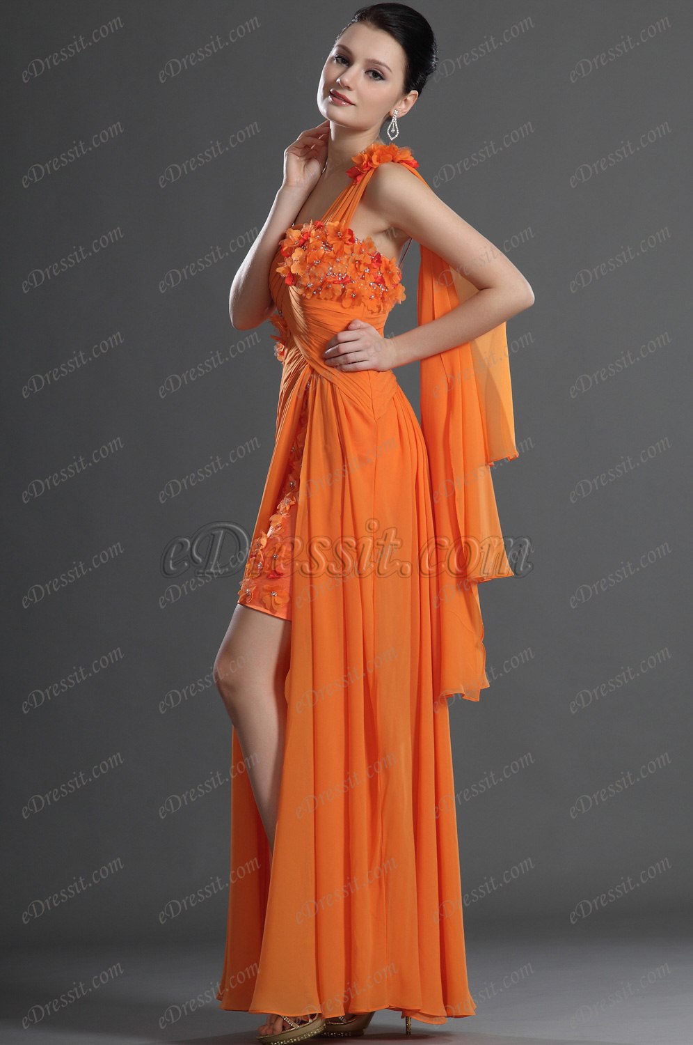 Charmante Passende Abendkleid mit Einzelnschulter