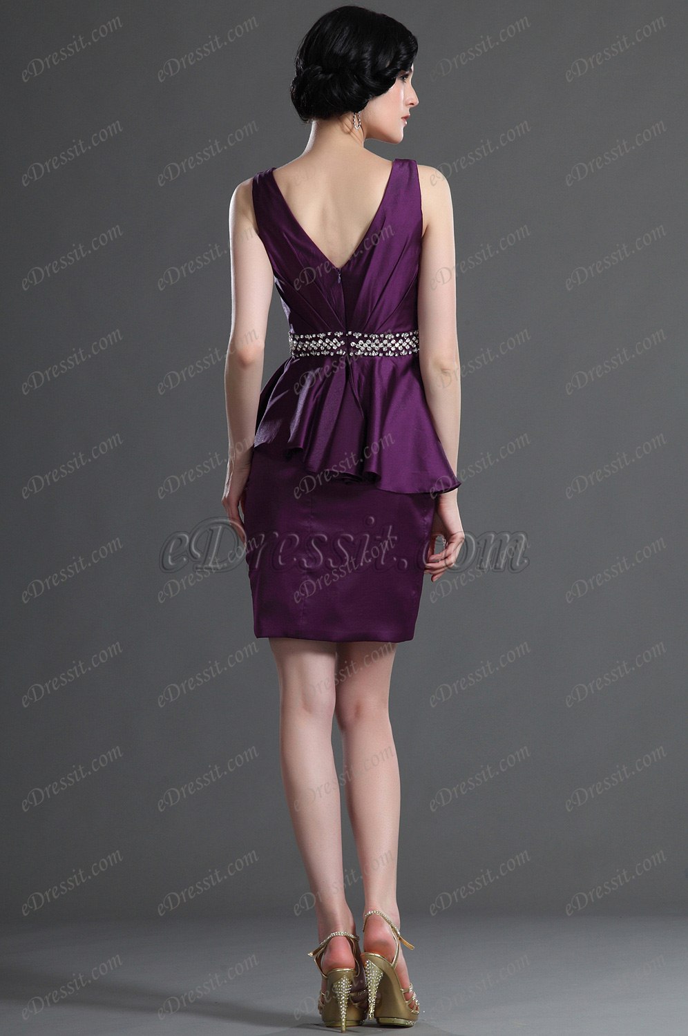 Modisch V-Ausschnitt Kleid der Mutter von Braut