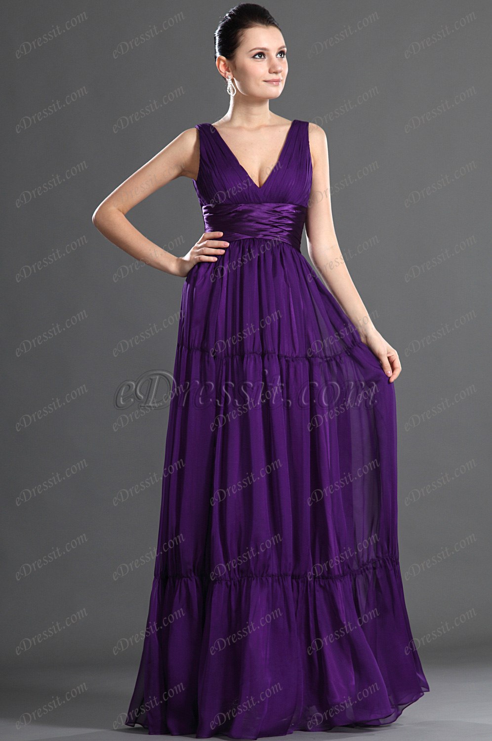 Agréable Col en V Robe de Soirée