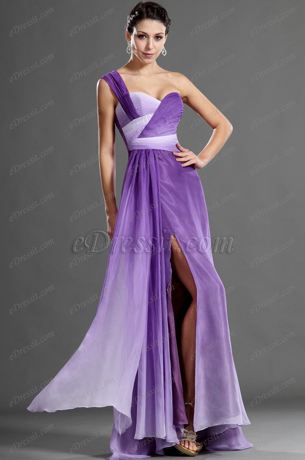 One Shoulder Sweetheart Evening Dress
